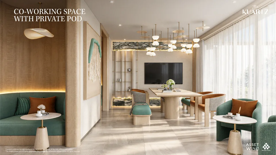 The Title KUARTZ artist’s impression: Co-working space with private pods